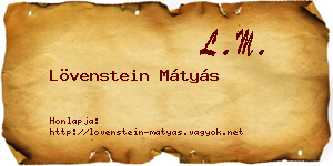 Lövenstein Mátyás névjegykártya